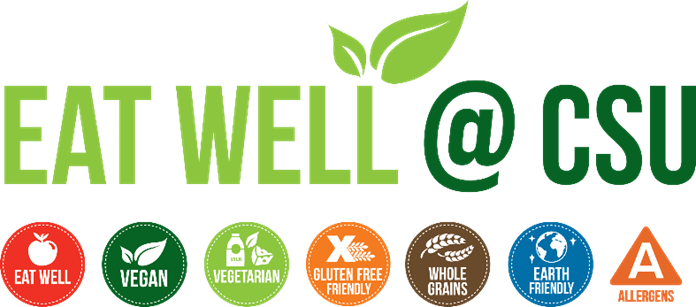 Eat Well at CSU - Eat Well, Vegan, Vegetarian, Gluten Free Friendly, Whole Grains, Earth Friendly, Allergens