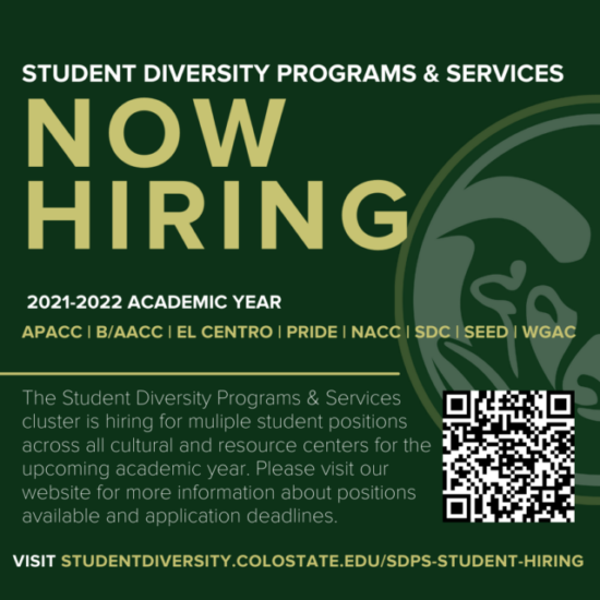 Student Diversity Programs and Services is now hiring multiple student positions for the 2021-2022 academic year. 