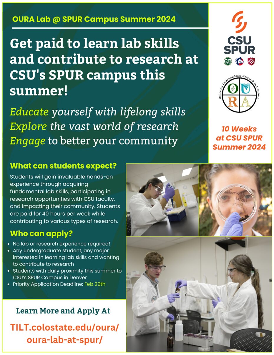 OURA Lab at CSU Spur Campus this Summer